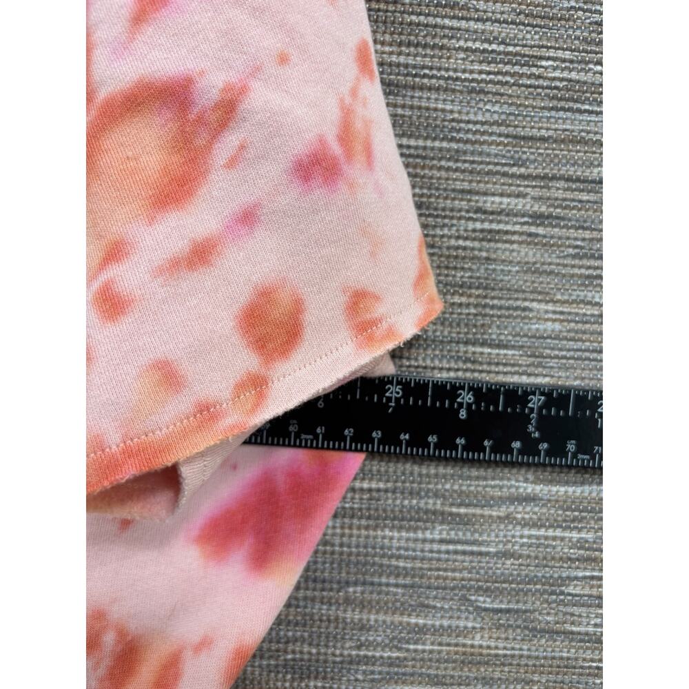 PINK Victoria's Secret Shirt Womens M Pink Orange Tie Dye Fleece Cropped Oversiz - Picture 5 of 6